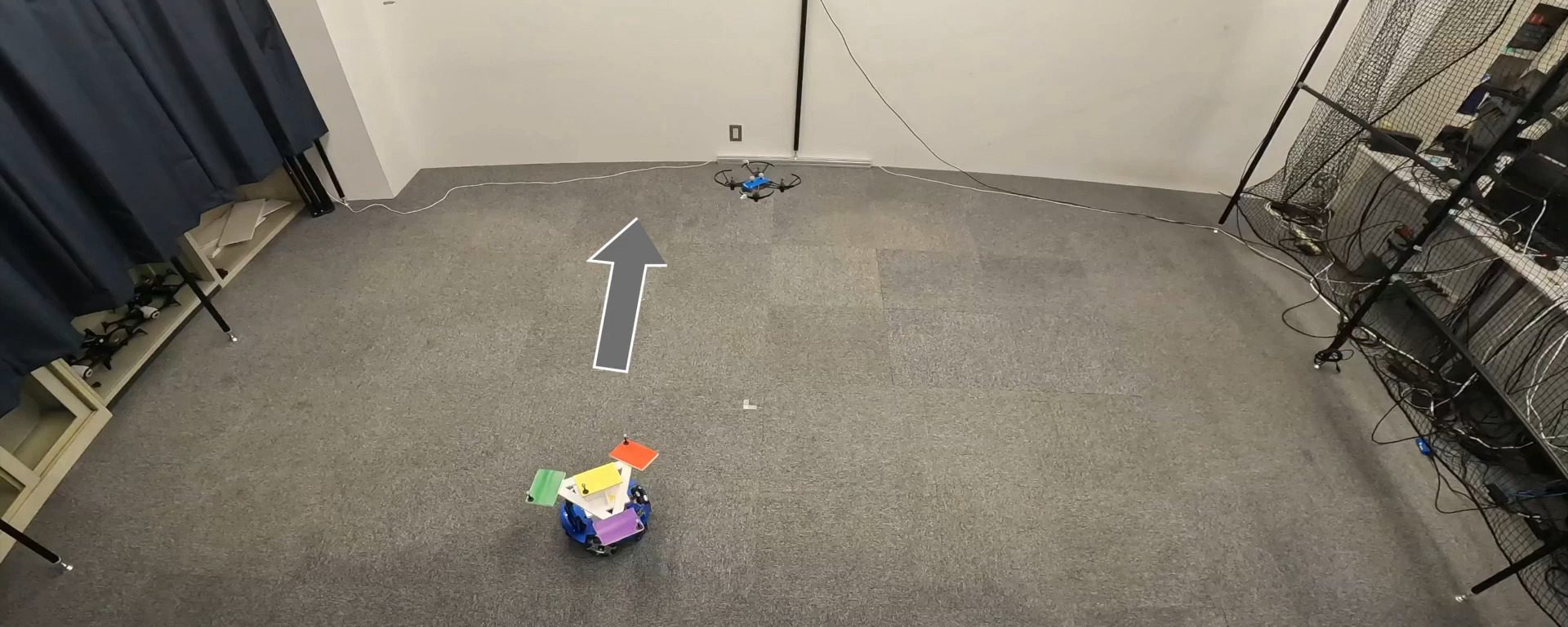 Drone following a land-robot